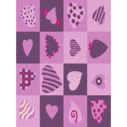 Μοκέτα Υφαντή Antique Hearts New Purple-Pink 400X...