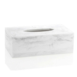 Κουτί Για Χαρτομάντηλα Marble LBTAH-BA17156 24x13x8cm White Andrea House Πολυρεσίνη