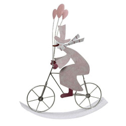 Χιονάνθρωπος Σε Ποδήλατο MT2655K1 28,5x6x36cm Pink-Multi Espiel Πολυρεσίνη