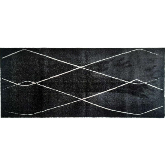 Χαλάκι Κουζίνας Universal 030 Triangles 67x150cm Black-Grey Sdim 67X150cm Polyamide