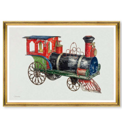 Κάδρο Toy Locomotive By Charles Henning FA13482 70x50cm Multi MindTheGap Οριζόντιοι Ξύλο,Γυαλί