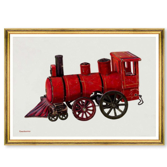Κάδρο Toy Locomotive By Chris Makrenos FA13483 70x50cm Multi MindTheGap Οριζόντιοι Ξύλο,Γυαλί