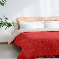 Κουβέρτα Καναπέ Graupel Red-Beige Madi 125X170 125x170cm Flannel