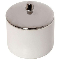 Διακοσμητικό Δοχείο Με Καπάκι ROD201K4 10x10x9cm White-Silver Espiel Πορσελάνη