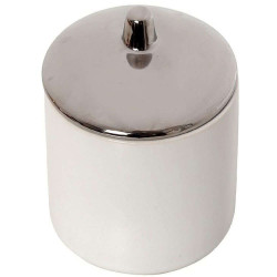Διακοσμητικό Δοχείο Με Καπάκι ROD204K4 10x10x10,5cm White-Silver Espiel Κεραμικό