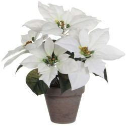 Τεχνητό Φυτό Αλεξανδρινό 4470-6 35x35x27cm White Supergreens Πολυαιθυλένιο