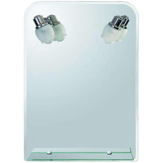 Καθρέπτης Μπάνιου Με Εταζέρα Και Απλίκα Malta 15-7050 50x70cm Clear Gloria Γυαλί