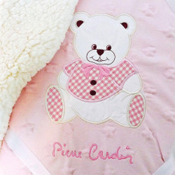 Κουβέρτα Βρεφική Soft Plus Teddy Sherpa Pink Pierre Cardin Κούνιας 110x140cm 100% Πολυέστερ