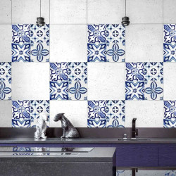 Αυτοκόλλητα Πλακάκια Τοίχου Tile Cover Azulejos (Σετ 3Τμχ) 31223 20x20x0,05cm Blue-White Ango Pet