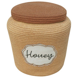 Καλάθι Αποθήκευσης Honey Pot LOR-BSK-HONEY Φ28x27cm Beige-Brown Lorena Canals Βαμβάκι-Πολυέστερ