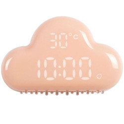 Ρολόι-Ξυπνητήρι Παιδικό Με Θερμόμετρο Muid συννεφάκι DH0171PK/ACLOUD Pink Allocacoc Ξύλο