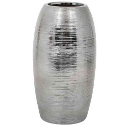 Διακοσμητικό Βάζο 08-221-193 10x10x20,5cm Silver Κεραμικό