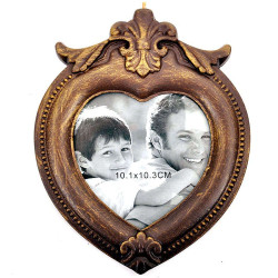 Κορνίζα Τοίχου Καρδιά 351-26-071 10,1x10,3cm Brown Ξύλο