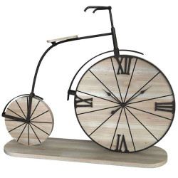 Ρολόι Επιτραπέζιο Bicycle 125-222-335 29x7x27cm Natural-Black Μέταλλο,Ξύλο