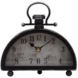 Ρολόι Επιτραπέζιο Vintage Lantern 125-222-347 18,5x5,5x18,5cm Black Μέταλλο