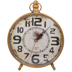 Ρολόι Επιτραπέζιο 373-92-012 23,5x6,5x29,5cm Gold Μέταλλο