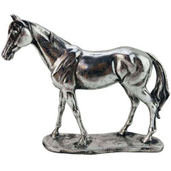 Διακοσμητικό Άλογο 269-122-159 20,5x5,5x18,8cm Silver Πολυρεσίνη