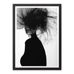 Κάδρο Woman In Black 127907 50x70x2cm White-Black Megapap Κάθετοι Πολυπροπυλένιο