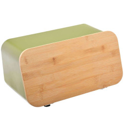 Ψωμιέρα Με Επιφάνεια Κοπής Bamboo Essentials 01-14186 34,5x19x17cm Olive-Natural Estia Μέταλλο,Bamboo
