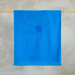 Πετσέτα Θαλάσσης Παιδική Octopus Jacquard Blue Nima Θαλάσσης 70x140cm 100% Βαμβάκι