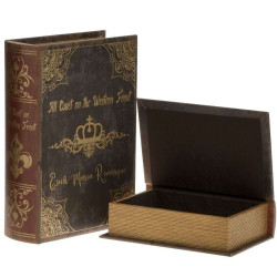 Κουτί-Βιβλίο (Σετ 2Τμχ) 3-70-106-0085 19x7x27cm Brown-Gold Inart PU
