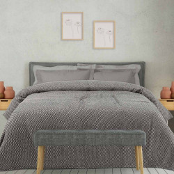 Κουβέρτα Πικέ 1207 Ecru-Grey Das Home Υπέρδιπλο 220x240cm 100% Βαμβάκι