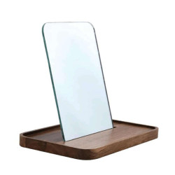 Καθρέπτης Επιτραπέζιος Με Βάση Alesia 06235.001 13,8x13,8x15cm Brown Ξύλο