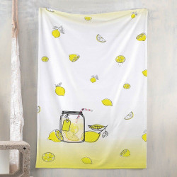 Πετσέτα Θαλάσσης Παιδική Lemon White-Yellow Ρυθμός Θαλάσσης 70x140cm Βαμβάκι-Πολυέστερ