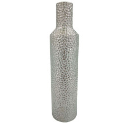 Βάζο Σφυρήλατο 15-00-22916 Φ11,5x49,5cm Silver Marhome Κεραμικό