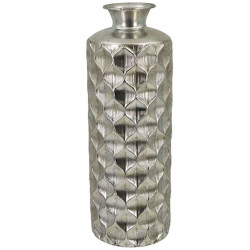 Βάζο Μεταλλικό Μπουκάλι 15-00-22416 Φ17x49cm Silver Marhome Μέταλλο
