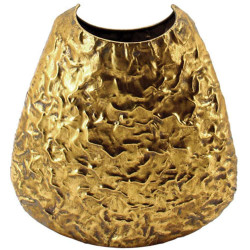 Βάζο Μεταλλικό Τσαλακωτό 15-00-22431 31x12x34cm Gold Marhome Μέταλλο