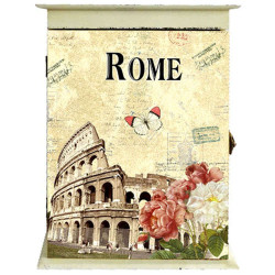 Κλειδοθήκη Ρώμη 15-00-16714 20x8x30cm Multi Marhome Ξύλο,Δέρμα