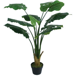 Τεχνητό Φυτό Σε Γλάστρα Άγριο Φύλλο 04-00-16049 90cm Green Marhome Συνθετικό Υλικό