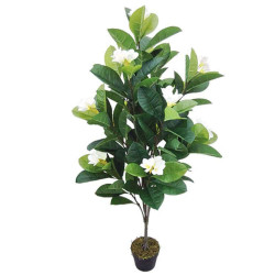 Τεχνητό Φυτό Σε Γλάστρα Πλουμέρια 04-00-18759 140cm Green-Ecru Marhome Συνθετικό Υλικό