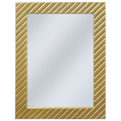 Καθρέπτης Ριγέ 15-00-50021-3 60x80cm Gold Marhome Ξύλο