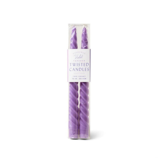 Κεριά Δείπνου Twisted (Σετ 2τμχ) 25,4cm Violet Paddywax Κερί Σόγιας