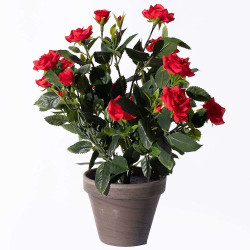 Τεχνητό Φυτό Τριανταφυλλιά 9290-6 25x25x33cm Red Supergreens Πολυέστερ