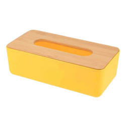Κουτί Για Χαρτομάντηλα 06.6724266 Yellow-Natural Πλαστικό,Bamboo