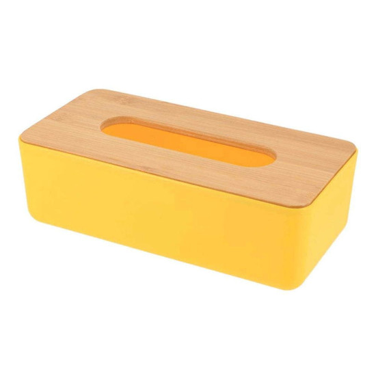 Κουτί Για Χαρτομάντηλα 06.6724266 Yellow-Natural Πλαστικό,Bamboo