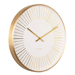 Ρολόι Τοίχου Lines KA5917WH Φ40x4,5cm White-Gold Karlsson Αλουμίνιο