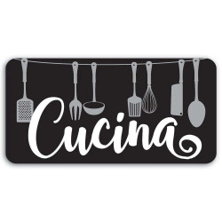 Πινακίδα Διακόσμησης Cucina 63111 28x19x0,3cm Black-White Ango PVC