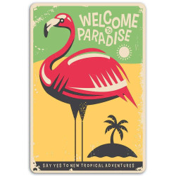 Πινακίδα Διακόσμησης Flamingo Paradise 63524 28x19x0,3cm Multi Ango PVC