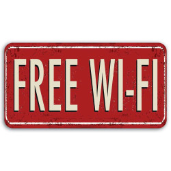 Πινακίδα Διακόσμησης Wi-Fi 63109 28x19x0,3cm Red-Beige Ango PVC