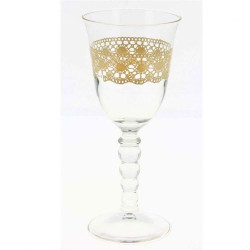 Ποτήρι Κρασιού Κολωνάτο Macrame Μ67870 195ml Clear-Beige Cerve Γυαλί