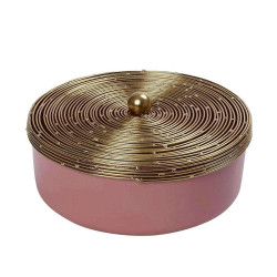 Διακοσμητικό Κουτί Με Καπάκι AKA213 21cm Pink-Gold Espiel Μέταλλο