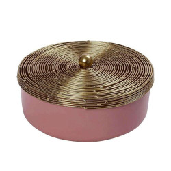 Διακοσμητικό Κουτί Με Καπάκι AKA214K2 16,5cm Pink-Gold Espiel Μέταλλο