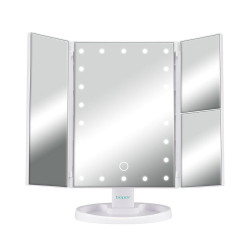 Καθρέφτης Μπαταρίας P302VIS050 Τριπλής Επιφάνειας Με Μεγέθυνση Και Φωτισμό LED 29x8,80x7cm Beper ABS