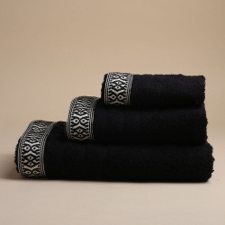 Πετσέτα Maribelle Black White Fabric Σώματος 70x140cm 100% Βαμβάκι