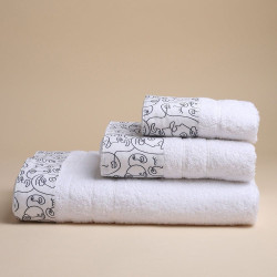 Πετσέτα Art White White Fabric Σώματος 70x140cm 100% Βαμβάκι