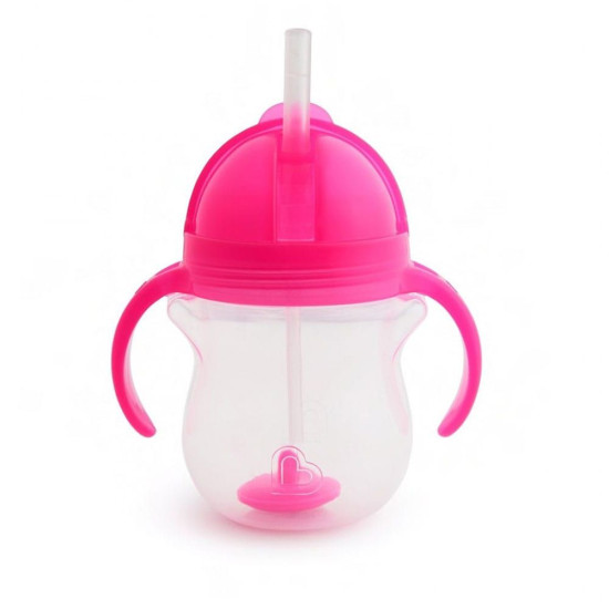 Ποτήρι Βρεφικό Με Καλαμάκι Tip & Sip Cup 207ml Pink Munchkin 207ml Πλαστικό